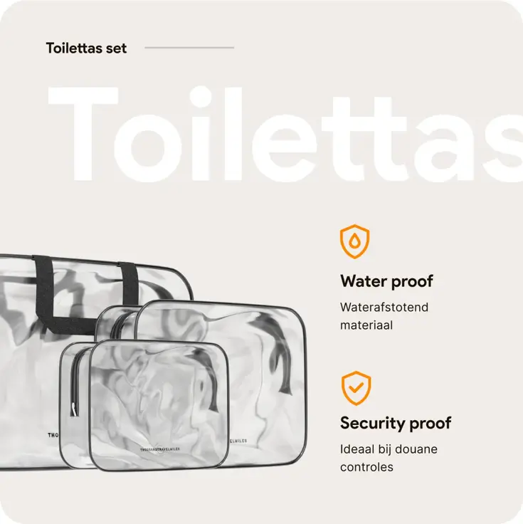 Doorzichtige Reis Toilettas - Set van 3 Stuks