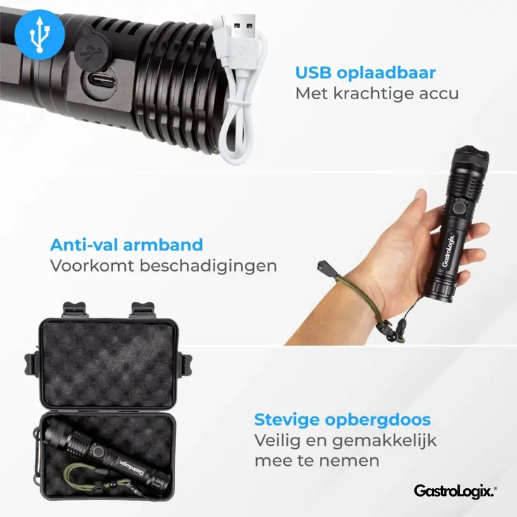 GastroLogix 3500 – Oplaadbare LED Zaklamp