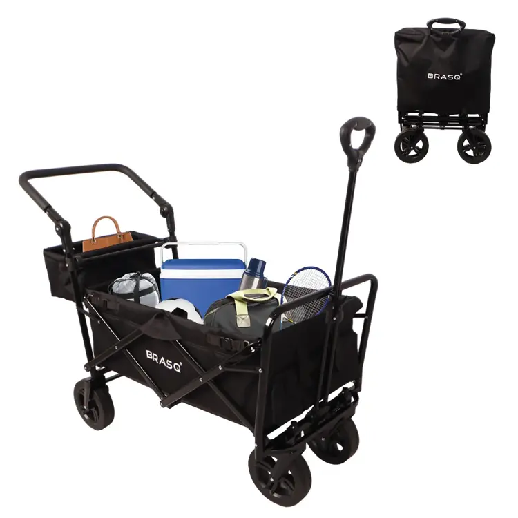 Bolderkar  Deluxe- Opvouwbaar - 100kg -Zwart