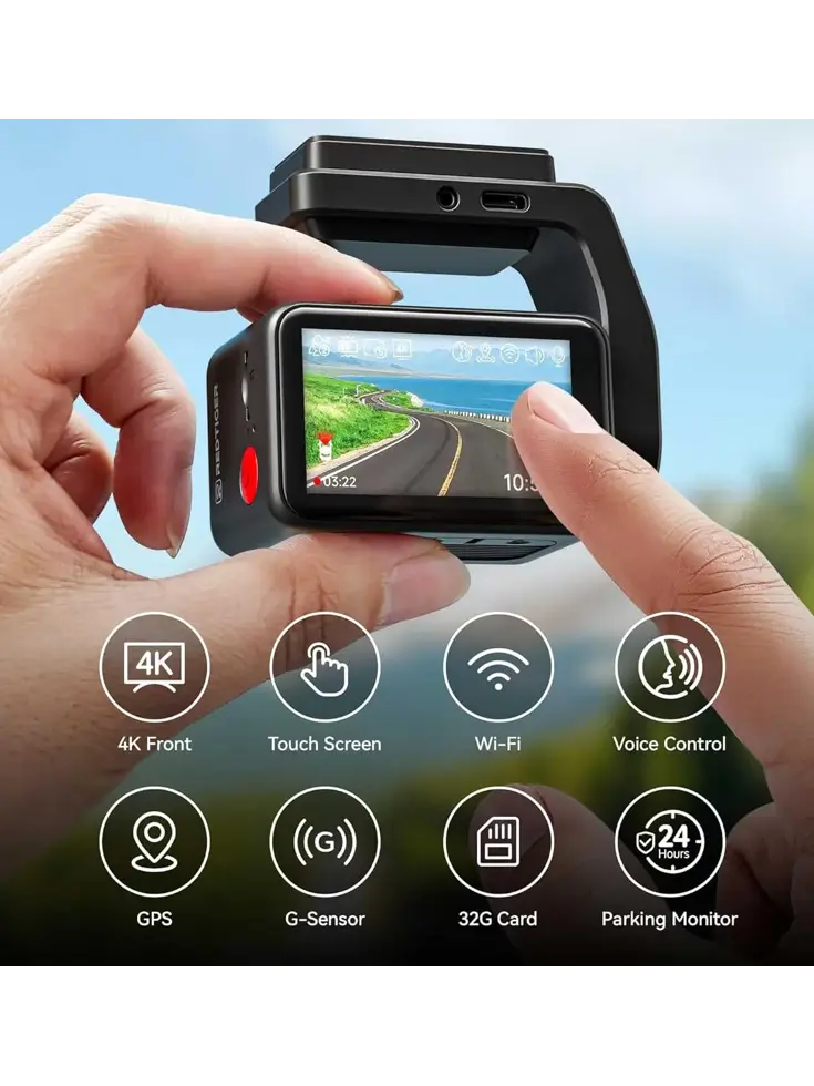 F4 4K Touch Wifi GPS 32gb dashcam