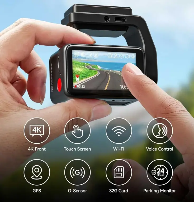 F4 4K Touch Wifi GPS 32gb dashcam