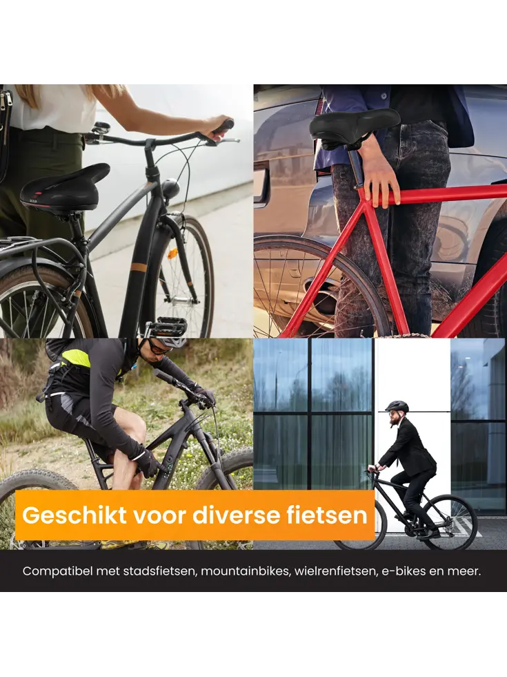 Fietszadel met Waterdichte Zadelhoes