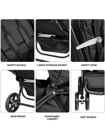 Luxe Elena dubbele buggy - Compact - Lichtgewicht