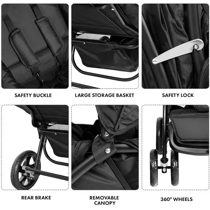 Luxe Elena dubbele buggy - Compact - Lichtgewicht