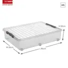 Q-line - Rollerbox - 60L transparant/grijs