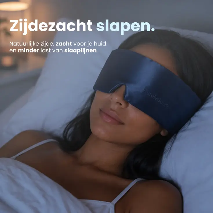 Zijden Slaapmasker - Verduisterend - Donkerblauw