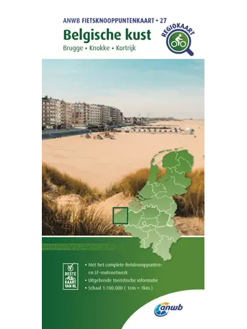 ANWB Knooppuntenkaart 27 Belgische Kust