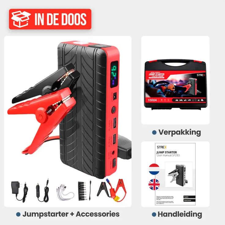 Jumpstarter voor Auto 4-in-1 - 1000A