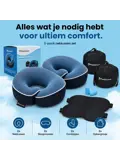 Reissets 2-Pack - Memory Foam - Donkerblauw