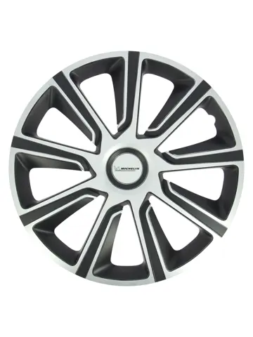 Wieldoppen - 14 inch - zilver/zwart - 4 stuks