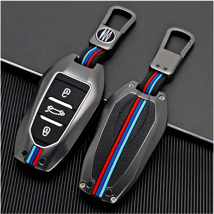 Metalen Sleutelhoesje voor Peugeot grijs B3