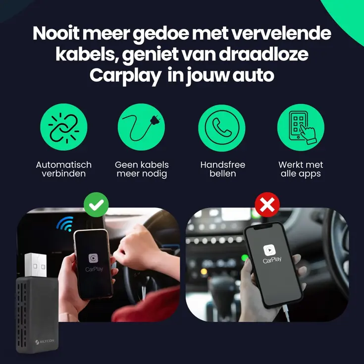 CarPlay Dongle - Draadloos - CarPlay/Android Auto