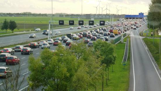 File op de snelweg