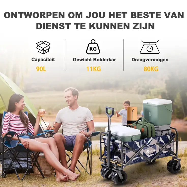 Packaway Opvouwbare Bolderkar 80KG – Pastel