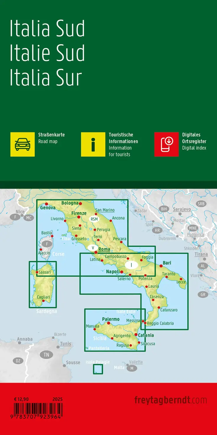 Wegenkaart Italië Zuid