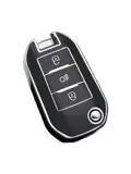 TPU Sleutelhoesje voor Peugeot zwart A3B