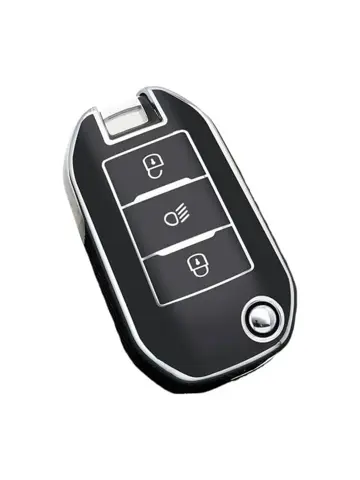 TPU Sleutelhoesje voor Peugeot zwart A3B