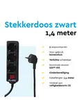 Stekkerdoos 3‑voudig met schakelaar – 1,4 m