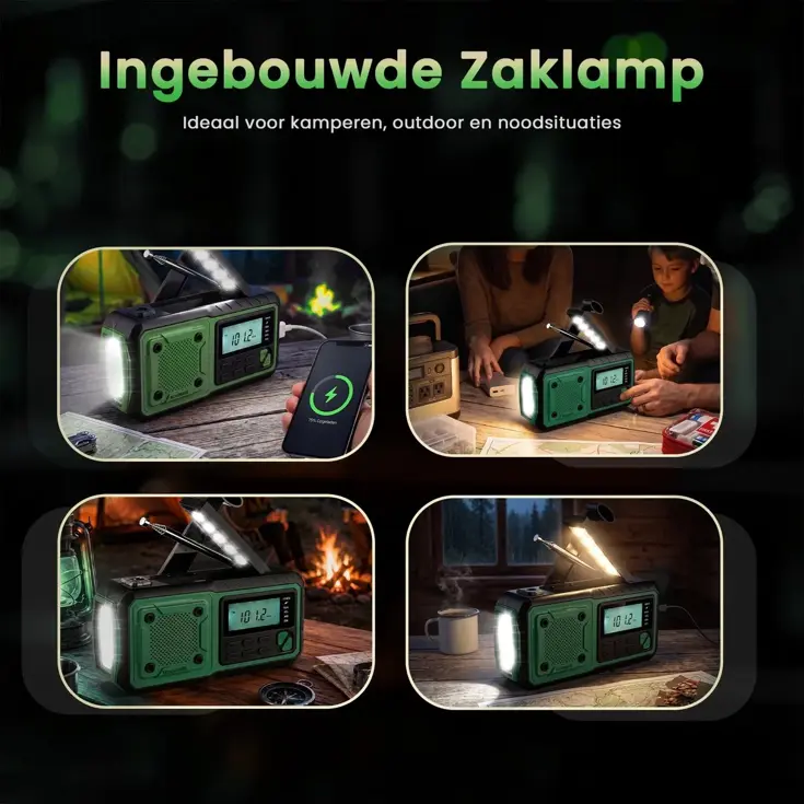 Noodradio FM/AM - 4400mAh - Solar Opwindbaar