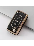 TPU Sleutelhoesje voor Peugeot goud D2