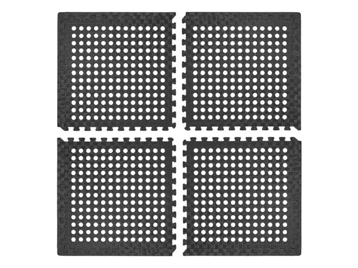 Tenttapijttegels - Zwart - 4 stuks