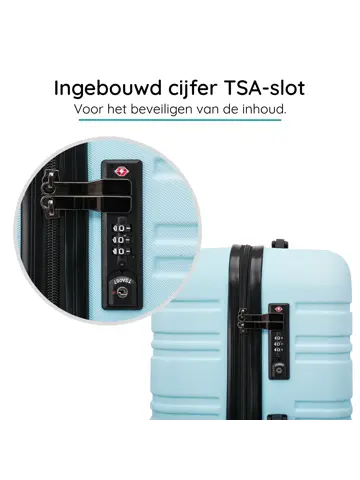 Reiskoffer L ABS 95L met TSA-slot en 360° wielen