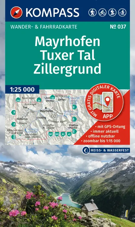 Wandelkaart WK037 Mayrhofen Tuxer Tal