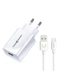 USB-A/USB-C Oplader - 1m - Zwart