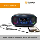 Denver TCL212BTB FM-Radio Incl. Bluetooth Boombox