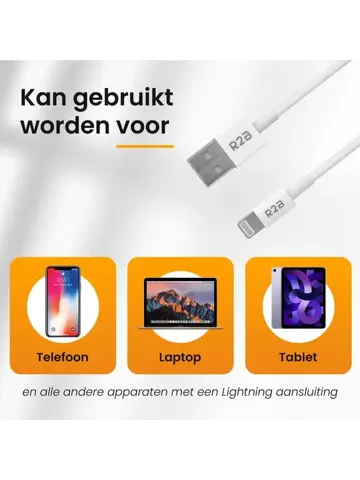 USB-A naar Lightning Kabel - 1 Meter