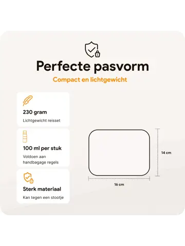 Toilettas met reisflesjes – 12-delig – Pastel