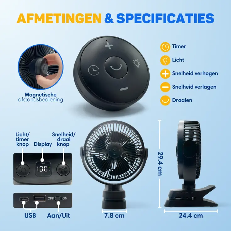 Ventilator MAX - Oplaadbaar & Draadloos Ultra Stil