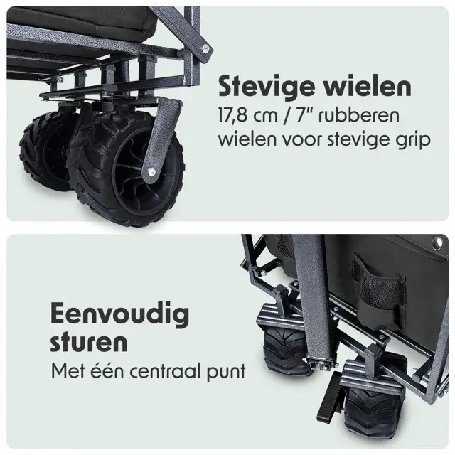 Bolderkar – 80KG – 94L – Zwart