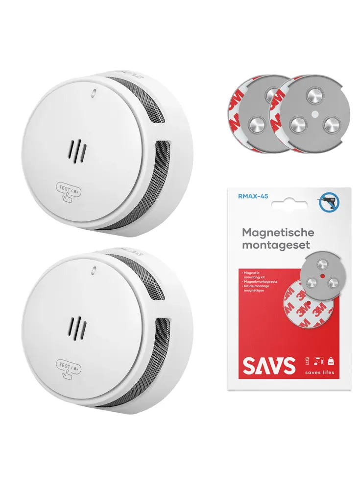 S10 Rookmelder met magneet 2-pack