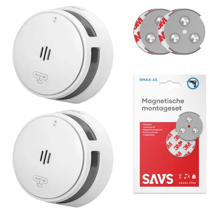 S10 Rookmelder met magneet 2-pack