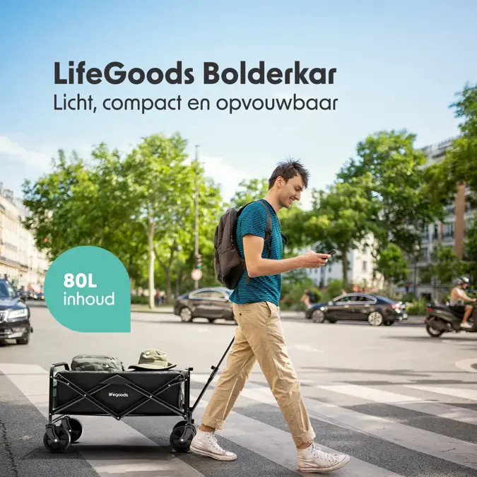 LifeGoods Bolderkar – 80KG - 80L