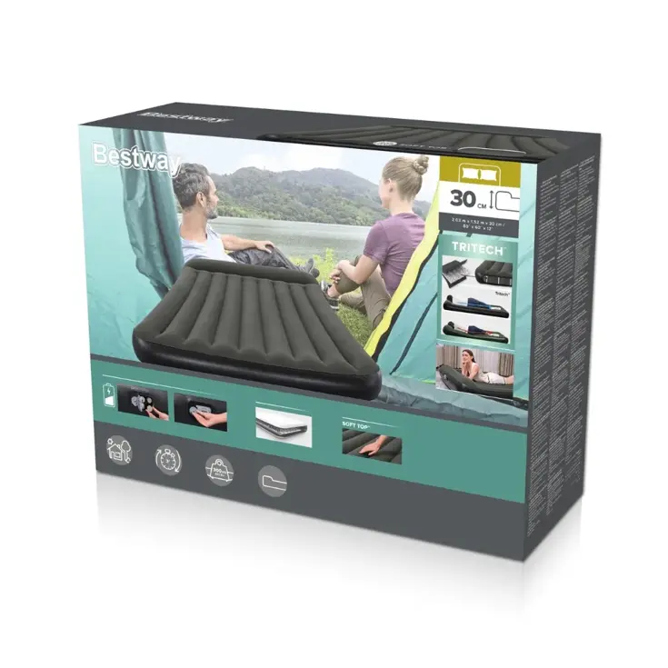 Luchtbed - Bestway - 2P - 152x203 cm + pomp