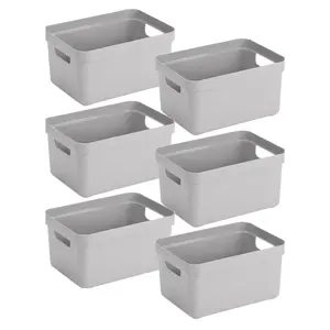 Sigma home - Opbergbox - 13L grijs - 6-delig