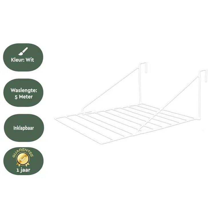 BRASQ Droogrek Hangend - 5 meter - 53x71x27 cm