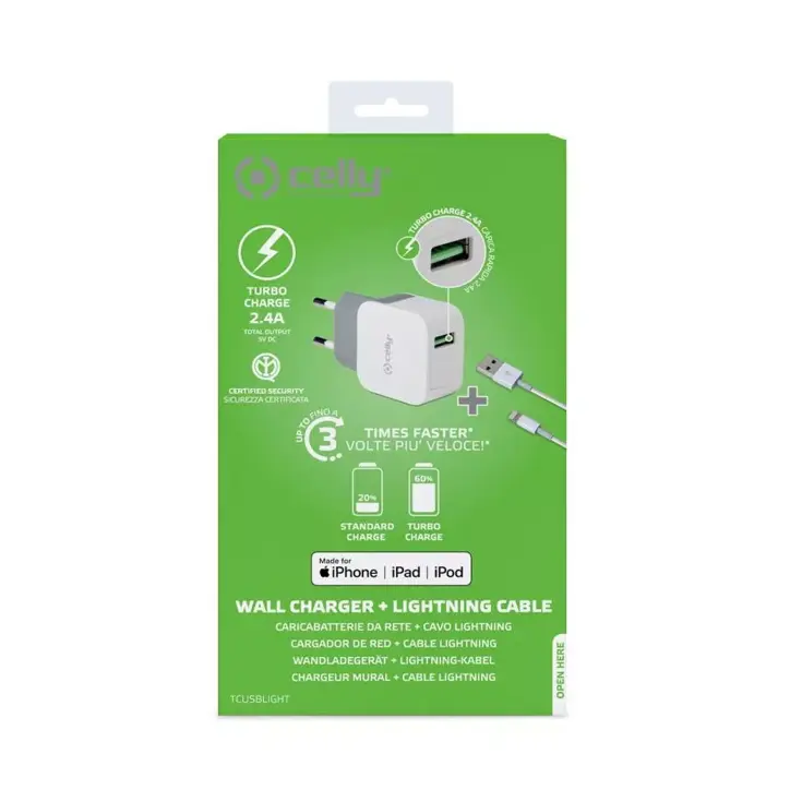 2.4A MFI USB-C - Thuislader - Celly