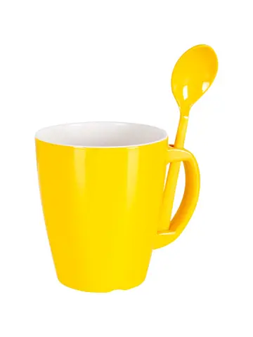 Mok met lepel Rainbow 390ml 4 Stuks