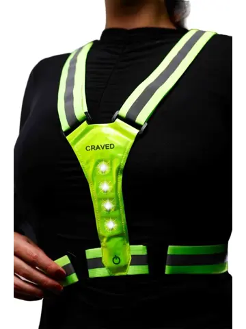 Craved Hardloopvest LED - Oplaadbaar - Geel