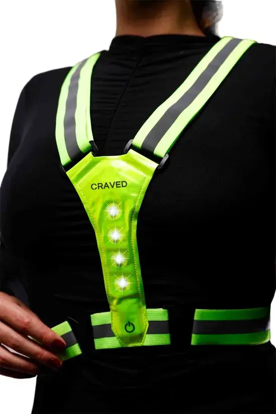 Craved Hardloopvest LED - Oplaadbaar - Geel