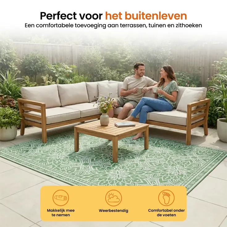 Buitenkleed - 183x290cm - Incl. Draagtas