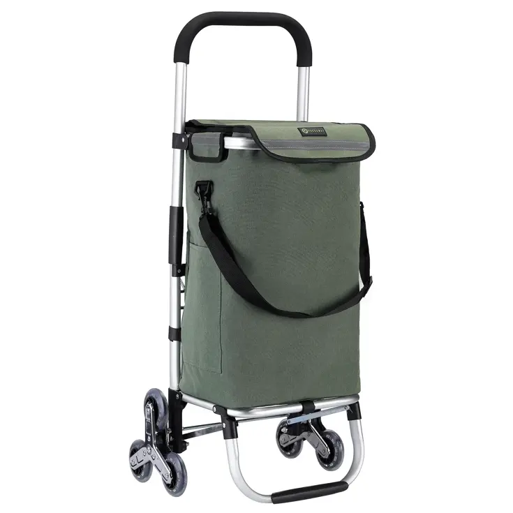 40L boodschappentrolley met trapwielen