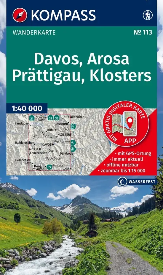 Wandelkaart WK113 Davos - Arosa