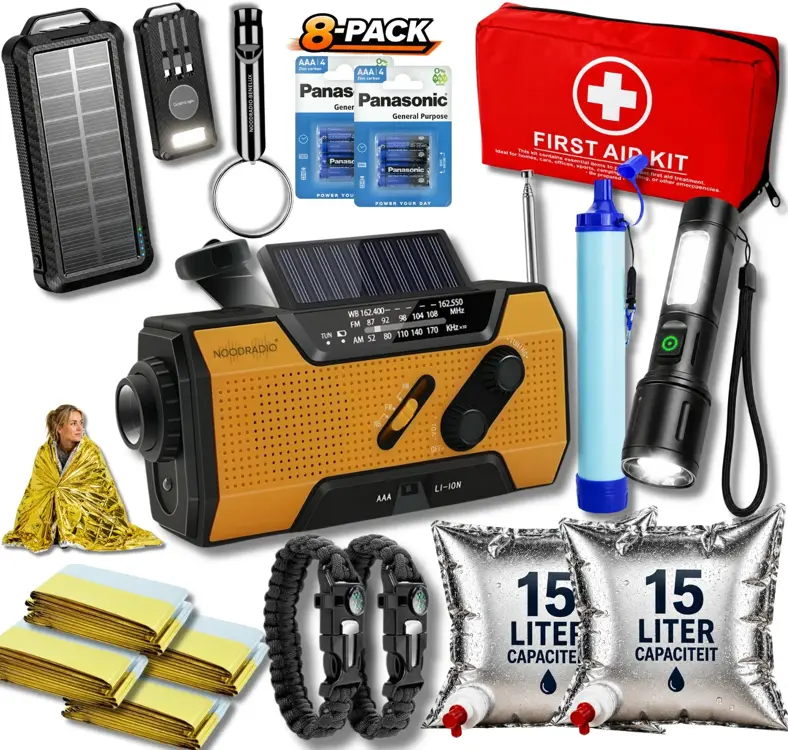 Noodpakket L met Powerbank-Noodradio-Waterfilter