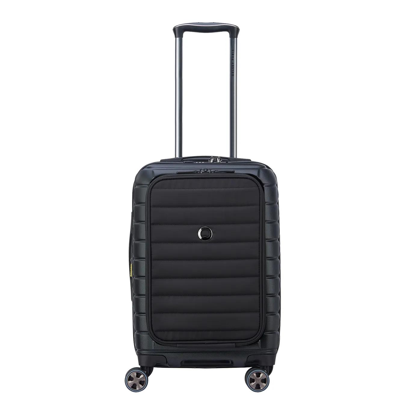 Delsey  cabin trolley expandable front pocket  Zwart main product image