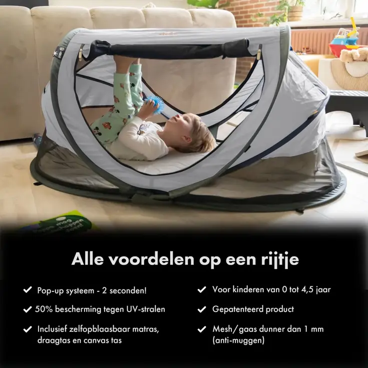 Peuter luxe campingbedje - Zelfopblaasbare matras