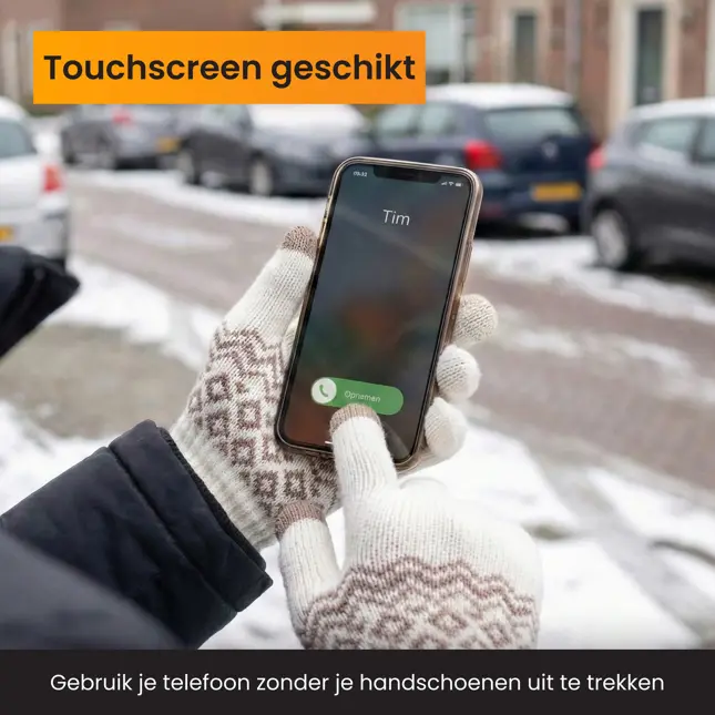 Touchscreen Handschoenen Winter - Wit
